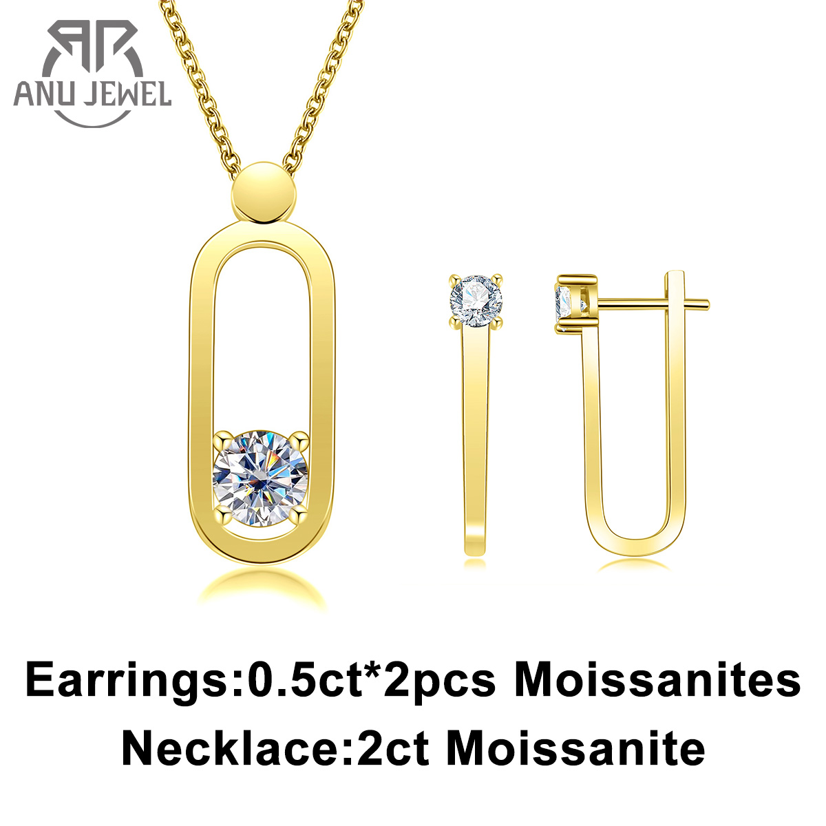 Ansi Chain - AnuJewel 2ct D اللون مويسانيتي دبوس