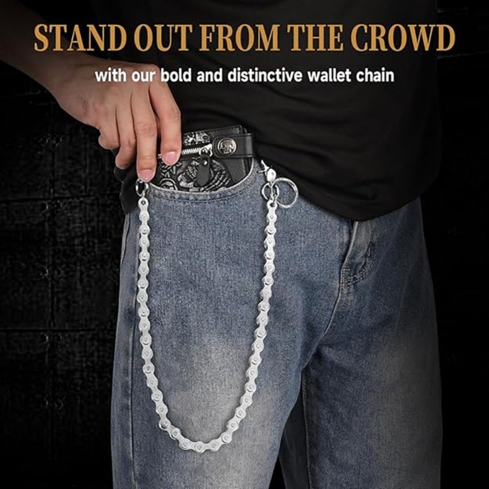 Bicycle Chain - سلسلة خصر فضية بأسلوب الهيب هوب،